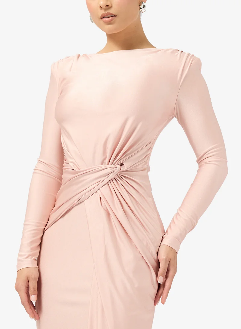 Ginger  Draped Bodycon Metallic Dress for Women | Best Price UAE